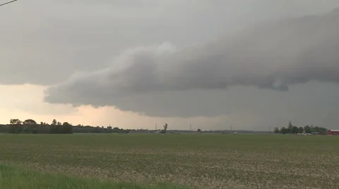 Storm clouds lightning and shelf clouds on severe thunderstorm Stock Footage 36879296