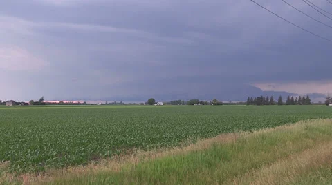 Storm clouds lightning and shelf clouds on severe thunderstorm Stock Footage 36883733