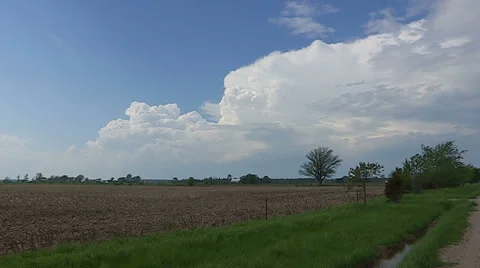 Storm clouds lightning and shelf clouds on severe thunderstorm Stock Footage 36887216
