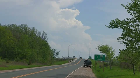 Storm clouds lightning and shelf clouds on severe thunderstorm Stock Footage 36887293