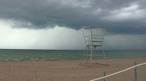 Storm clouds lightning and shelf clouds on severe thunderstorm Stock Footage 36887354