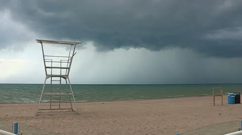 Storm clouds lightning and shelf clouds on severe thunderstorm Stock Footage 36887365