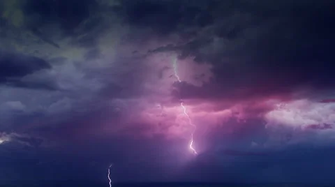 Storm clouds with lightning Stock Footage