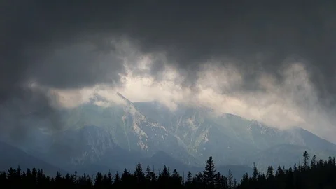 Storm clouds in the mountains Stock Footage 116628949