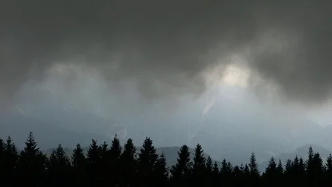 Storm clouds in the mountains Stock Footage 116628976