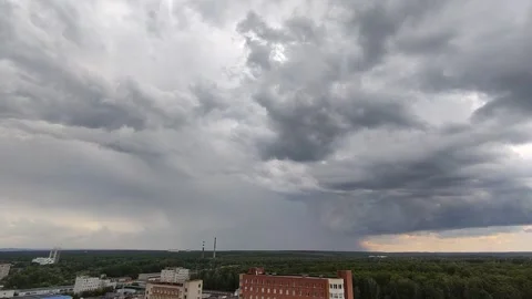Storm clouds move quickly during a storm. Timelapse. Stock Footage 312128176