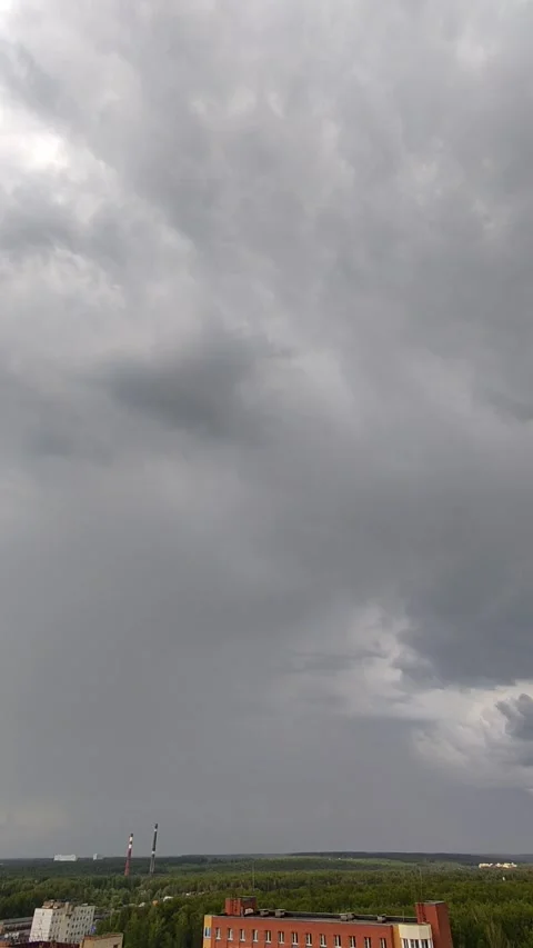 Storm clouds move quickly during a storm. Timelapse. Stock Footage 312128180