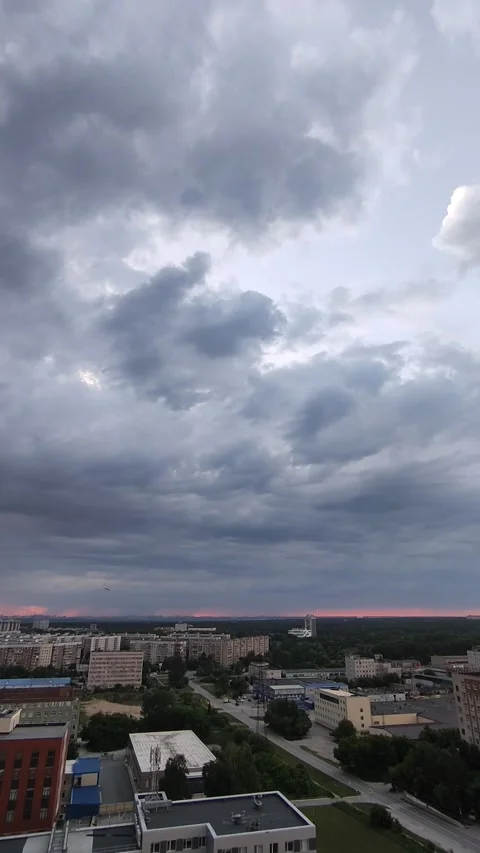 Storm clouds move quickly during a storm. Timelapse. Stock Footage 312128187