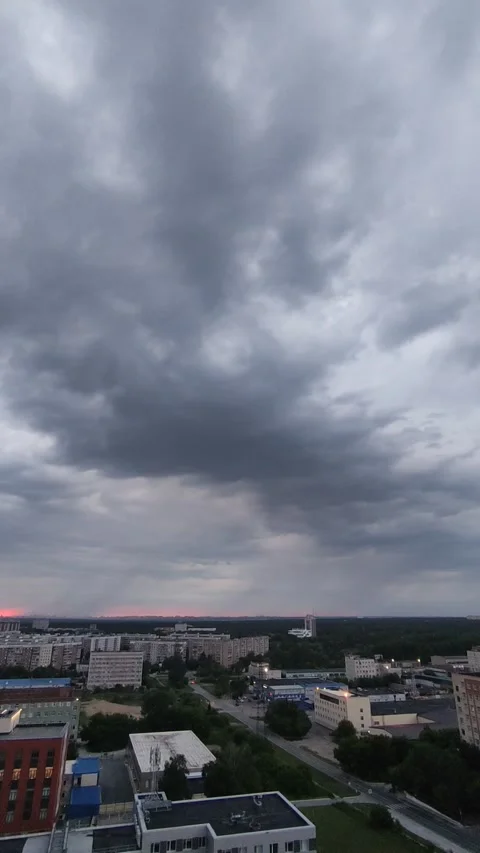Storm clouds move quickly during a storm. Timelapse. Stock Footage 312128193
