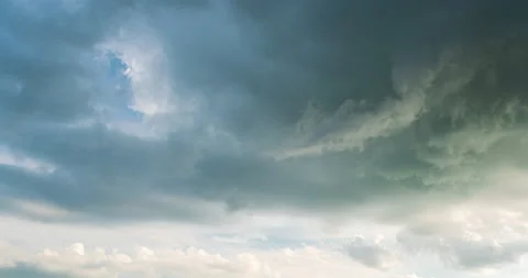 Storm Clouds Moving out in Time Lapse with Cloudy Landscape after Summer Rain. Stock Footage 209619540