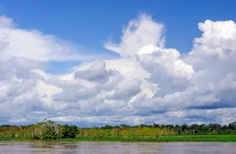 Storm clouds over the amazon rain forest 스톡 사진