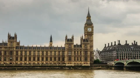 Storm clouds over Big Ben London - 4K Timelapse Vídeo Stock 48087814