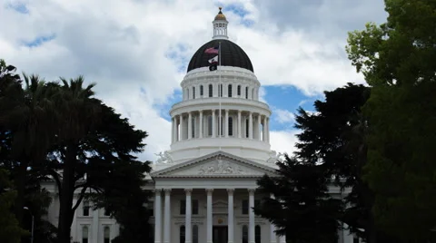 Storm Clouds over California State Capitol Vídeo Stock 48388636