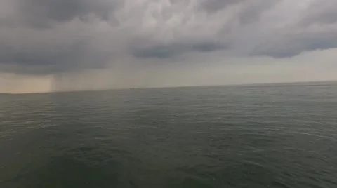 Storm Clouds Over Calm Ocean Stock Footage 51445677