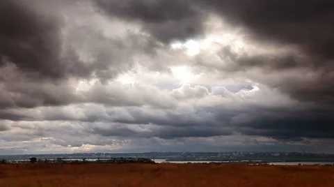 Storm clouds over the city Stock Footage 29159127