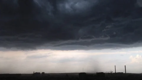Storm clouds over the city Stock Footage 105863031