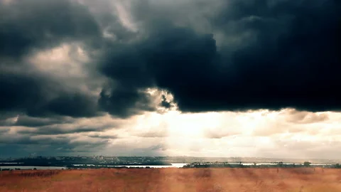 Storm clouds over the city Stock Footage 120781447