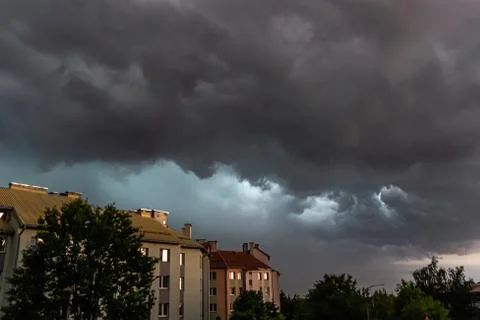 Storm clouds over the city Stock Photos