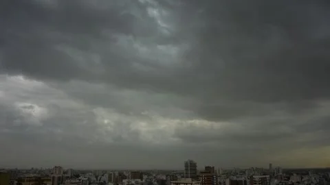 Storm clouds over the city timelapse, Buenos Aires, Argentina Stock Footage 267778022