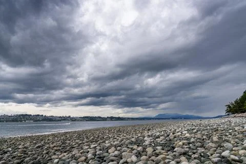 Storm Clouds over Discovery Passage Quadra Island Stock Photos