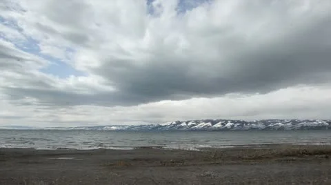 Storm clouds over dreary beach 9876 Stock Footage 10838366