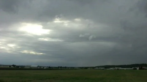 Storm clouds over farms fields  Stock Footage 532672