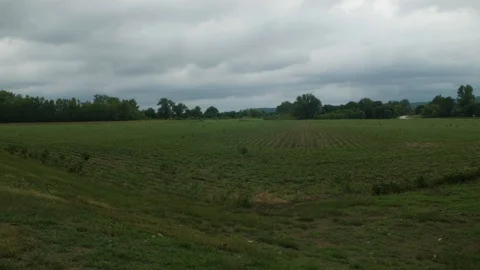 Storm clouds over field Stock Footage 91311299