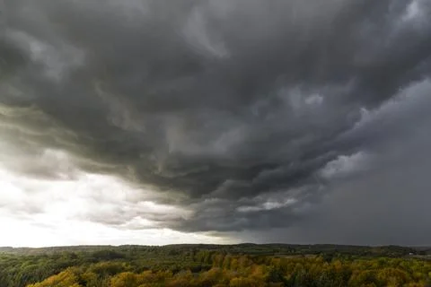Storm clouds over the forest Stock Photos
