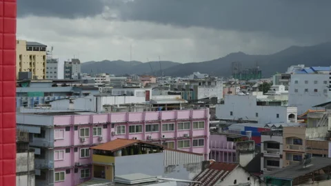 Storm Clouds Over Hat Yai City Skyline 動画素材 321672425