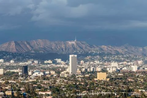 Storm clouds over hollywood Stock Photos