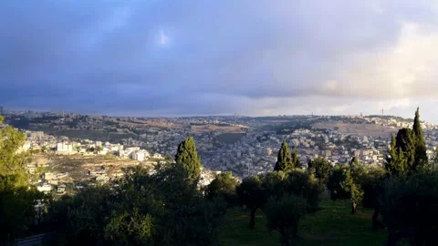 Storm clouds over Jerusalem time lapse 4K Stock Footage 151685118