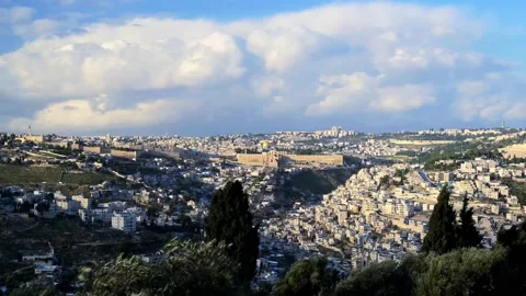 Storm clouds over Jerusalem time lapse 4K Stock Footage 151685127