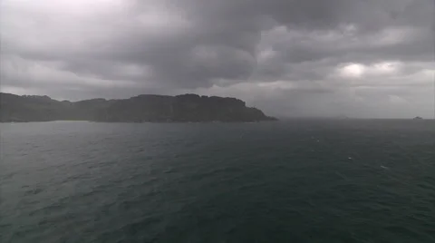 Storm Clouds over Madagascar Coast in Indian Ocean Stock Footage 54716788