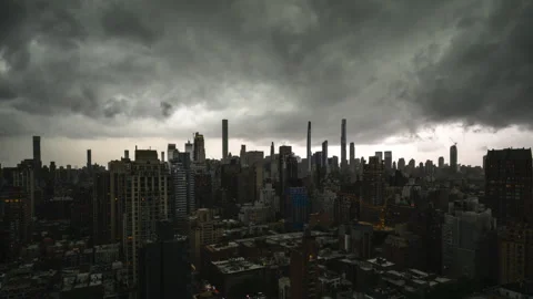 Storm Clouds Over Manhattan Timelapse Stock Footage 277495288