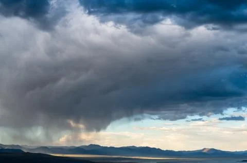 Storm Clouds over Mono Lake Stock Photos