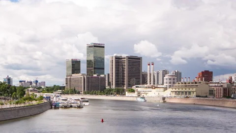 Storm clouds over Moscow. Hyperlapse. 4K. Stock Footage 107438694