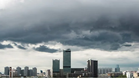 Storm clouds over Moscow. Timelapse. 4K. Stock Footage 107437956