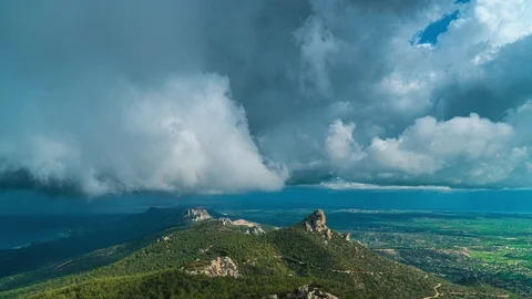 Storm clouds over the mountain range Stock Footage 122943819