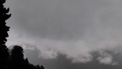 Storm Clouds over Mountain Range View in Autumn Stock Footage 224346880