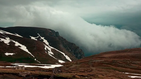 Storm clouds over mountains Stock Footage 89516421