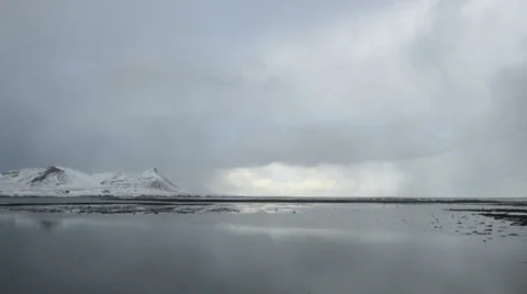 Storm clouds over mountains in Iceland Video stock 36172586