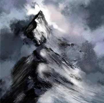 Storm clouds over the mountains Stock Illustration