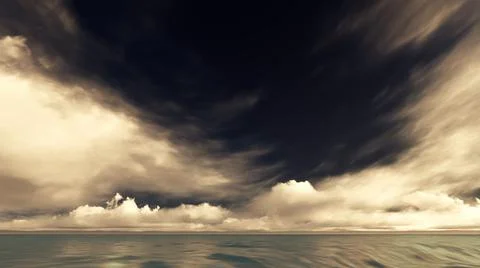 Storm clouds over the ocean. 3D rendering Stock Illustration