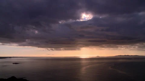 Storm clouds over  ocean time lapse Stock-Footage 39493506