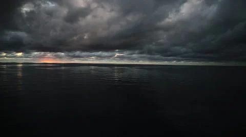 Storm clouds over open ocean Stock-Footage 51236706