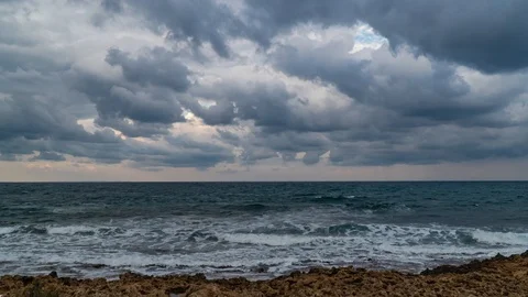 Storm clouds over over the sea Stock Footage 123201997