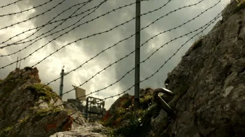 Storm clouds over radar control center Stockbeeldmateriaal 11917364