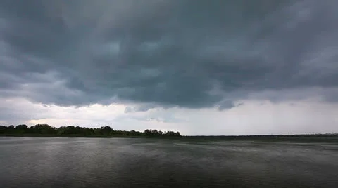Storm clouds over the river Stock Footage 26203661