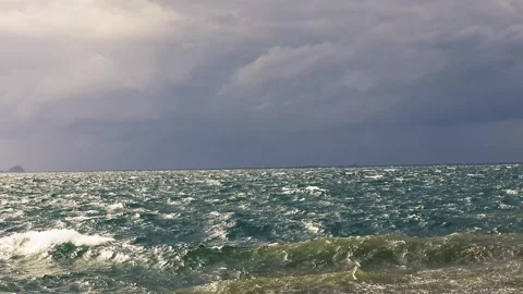 Storm Clouds Over The Sea And Island Stock Footage 324808611