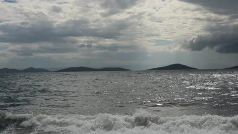 Storm Clouds Over The Sea And Islands Stock Footage 324809141